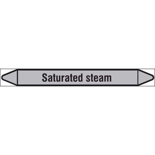 N009541 Brady Black on Grey Saturated steam Clp Pipe Marker On Roll