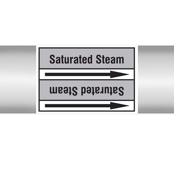 N009543 Brady Black on Grey Saturated steam Clp Pipe Marker On Roll