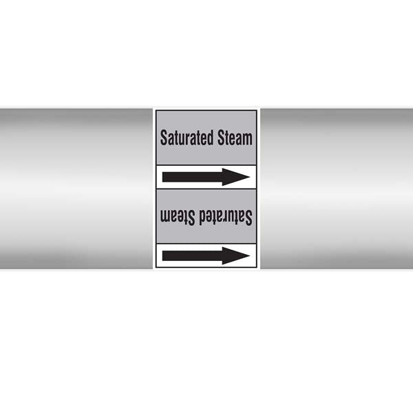 N009544 Brady Black on Grey Saturated steam Clp Pipe Marker On Roll
