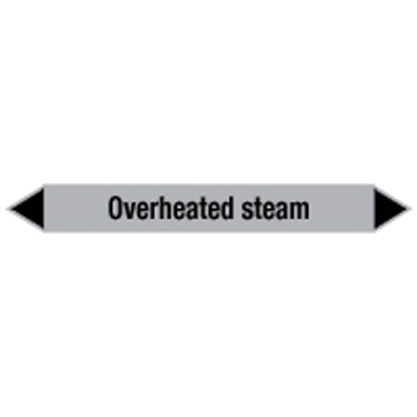 N009547 Brady Black on Grey Overheated steam Clp Pipe Marker On Card
