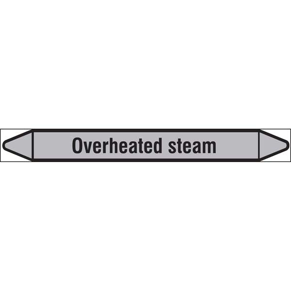 N009549 Brady Black on Grey Overheated steam Clp Pipe Marker On Roll