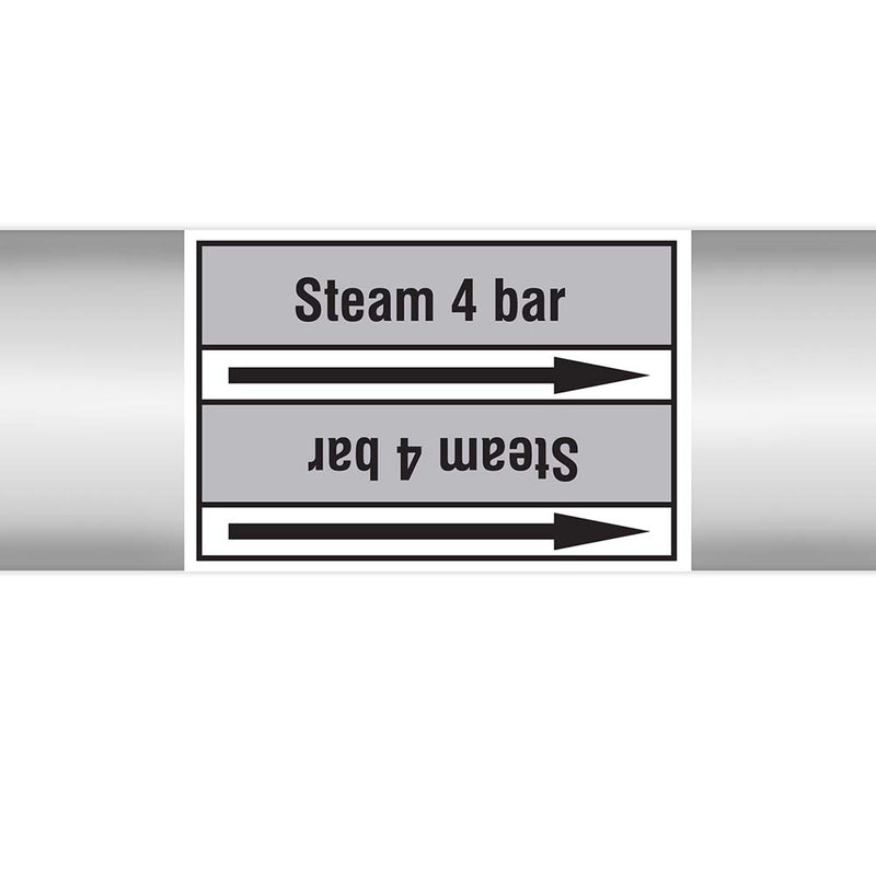 N023055 - Brady Pipe Marker On Roll - Steam 4 Bar 100.00mm x 33m