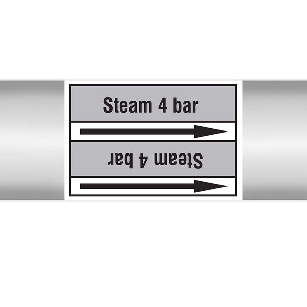 N022955 - Brady Pipe Marker On Roll - Steam 4 Bar 100mm x 33 m