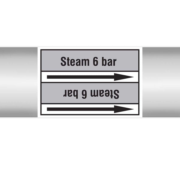 N022956 - Brady Pipe Marker On Roll - Steam 6 Bar 100mm x 33 m