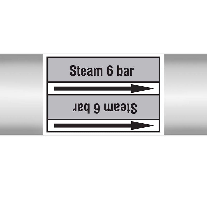 N023056 - Brady Pipe Marker On Roll - Steam 6 Bar 100.00mm x 33m
