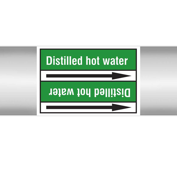 N022966 - Brady Pipe Marker On Roll Distilled Hot Water 100mm x 33 m
