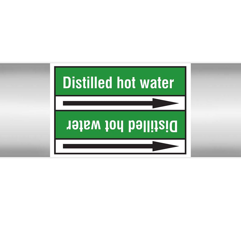 N022966 - Brady Pipe Marker On Roll Distilled Hot Water 100mm x 33 m