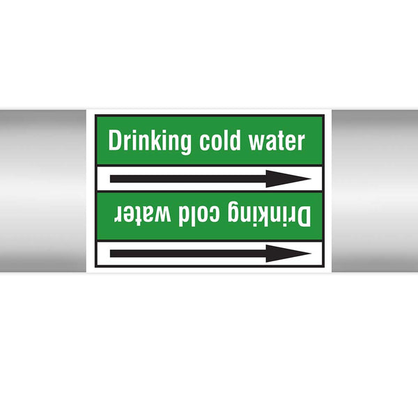 N023068 - Brady Pipe Marker On Roll Drinking Cold Water 100mm x 33 m