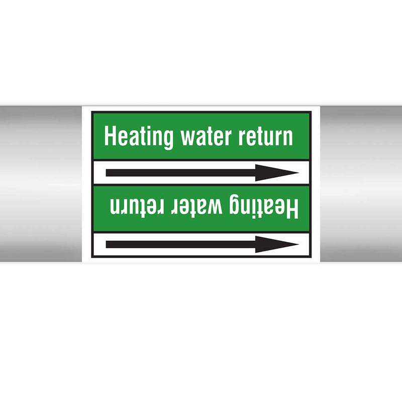 N023073 - Brady Pipe Marker On Roll Heating Water Return 100mm x 33 m
