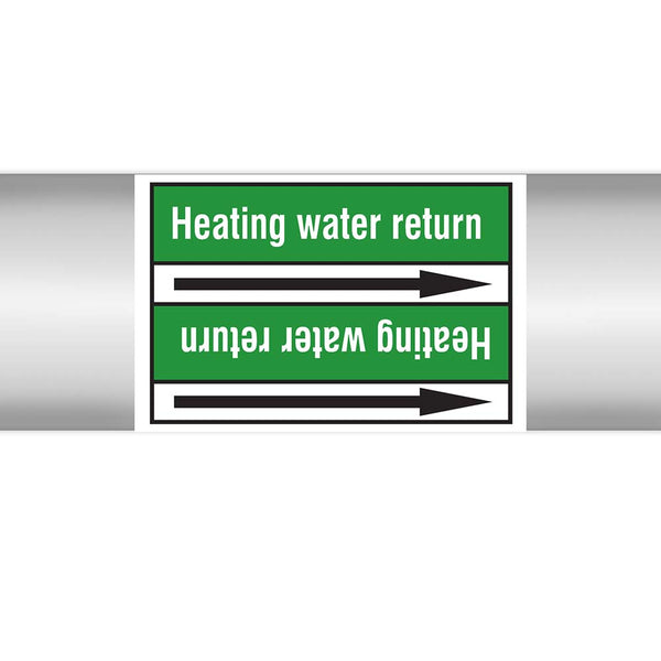 N022973 - Brady Pipe Marker On Roll Heating Water Return 100mm x 33 m
