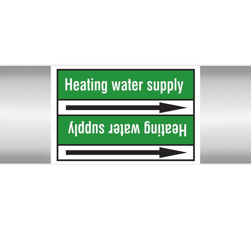 N023074 - Brady Pipe Marker On Roll Heating Water Supply 100mm x 33 m