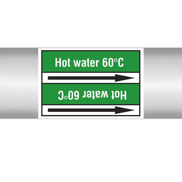 N022978 - Brady Pipe Marker On Roll Hot Water 60c 100mm x 33 m
