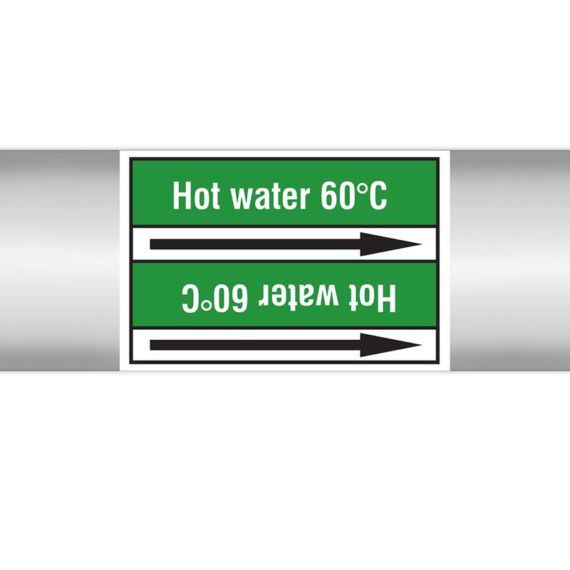 N022978 - Brady Pipe Marker On Roll Hot Water 60c 100mm x 33 m