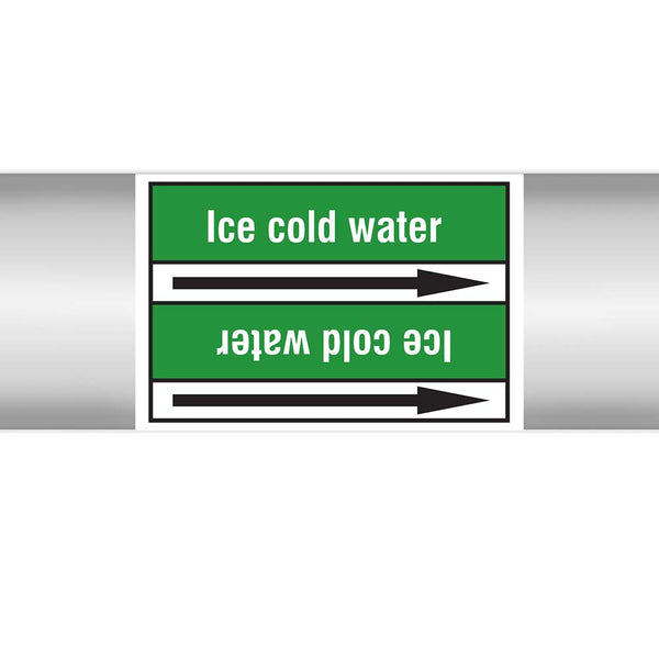 N022981 - Brady Pipe Marker On Roll Icecold Water 100mm x 33 m