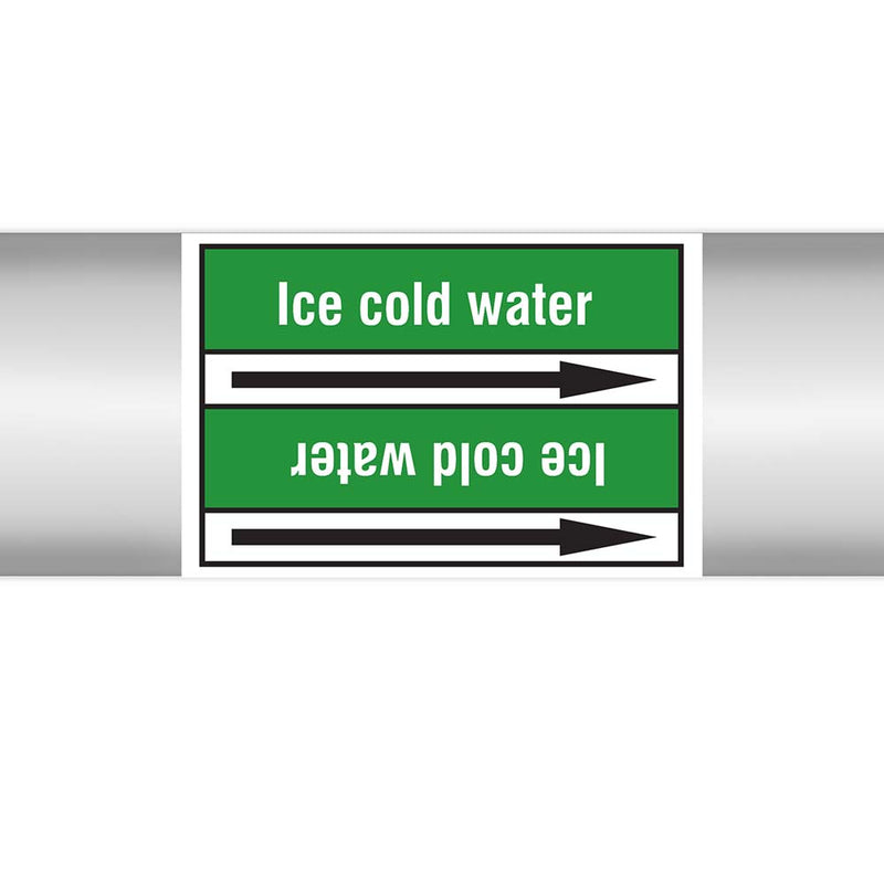 N022981 - Brady Pipe Marker On Roll Icecold Water 100mm x 33 m