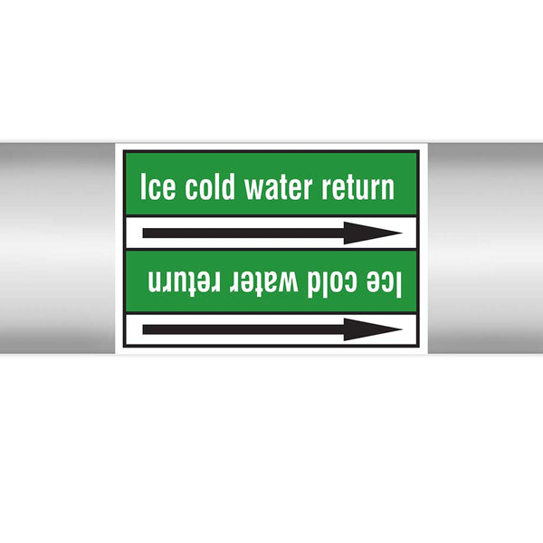 N023082 - Brady Pipe Marker On Roll Icecold Water Return 100mm x 33 m