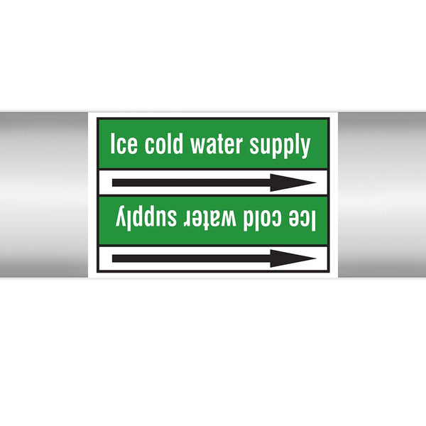 N022983 - Brady Pipe Marker On Roll Icecold Water Supply 100mm x 33 m