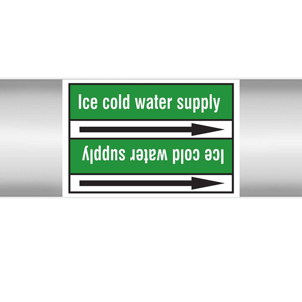 N023083 - Brady Pipe Marker On Roll Icecold Water Supply 100mm x 33 m