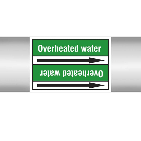 N022987 - Brady Pipe Marker On Roll Overheated Water 100mm x 33 m