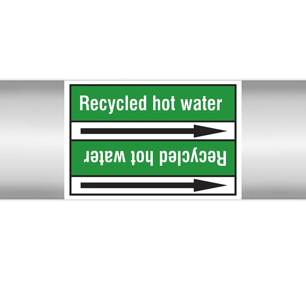 N023092 - Brady Pipe Marker On Roll Recycled Hot Water 100mm x 33 m
