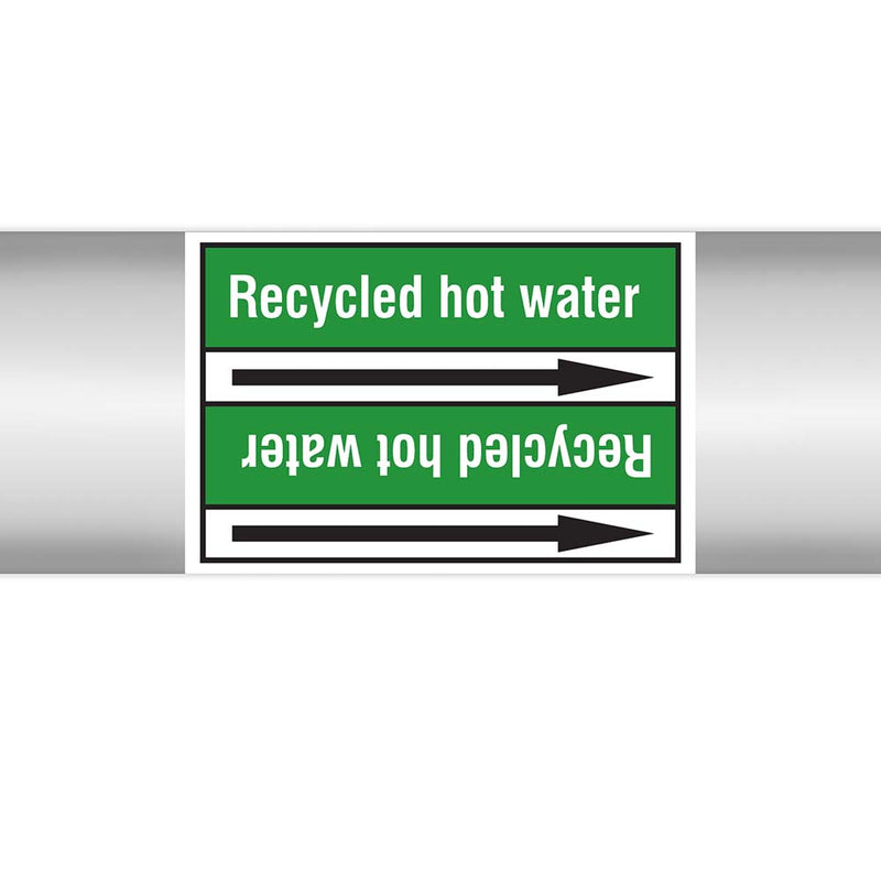 N023092 - Brady Pipe Marker On Roll Recycled Hot Water 100mm x 33 m