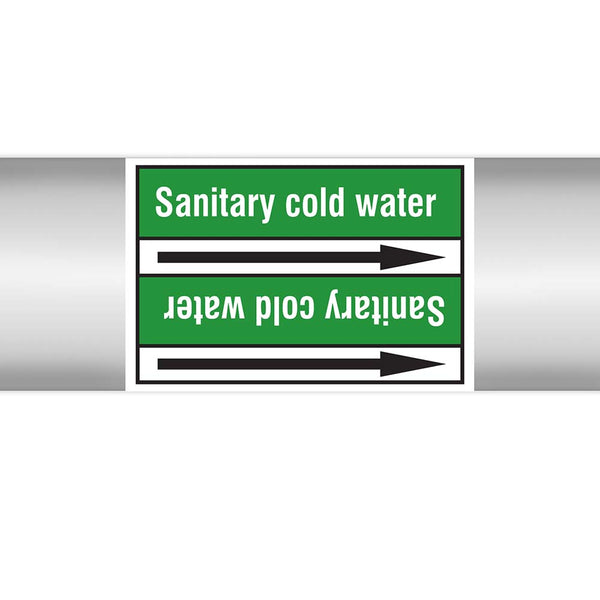 N022994 - Brady Pipe Marker On Roll Sanitary Cold Water 100mm x 33 m
