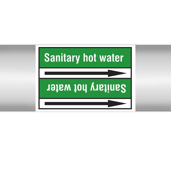 N022995 - Brady Pipe Marker On Roll Sanitary Hot Water 100mm x 33 m
