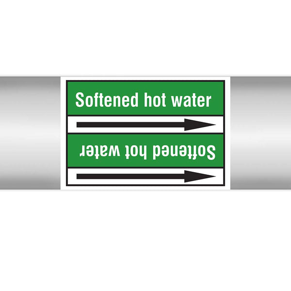 N023000 - Brady Pipe Marker On Roll Softened Hot Water 100mm x 33 m