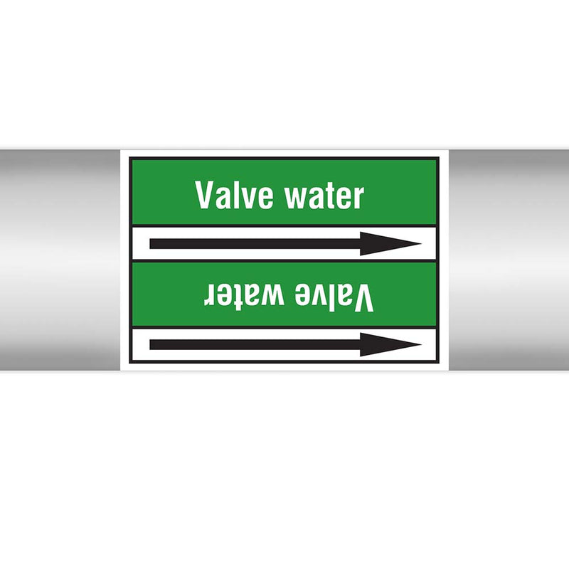 N023004 - Brady Pipe Marker On Roll Valve Water 100mm x 33 m