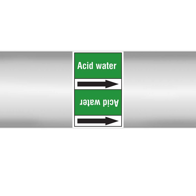 N023057 - Brady Pipemarking Acid Water 100x33 Pipemarkers on Roll 100.00mm x 150.00mm