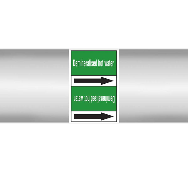 N023065 - Brady Pipe Marker On Roll Demineralised Hot Water 100mm x 33 m