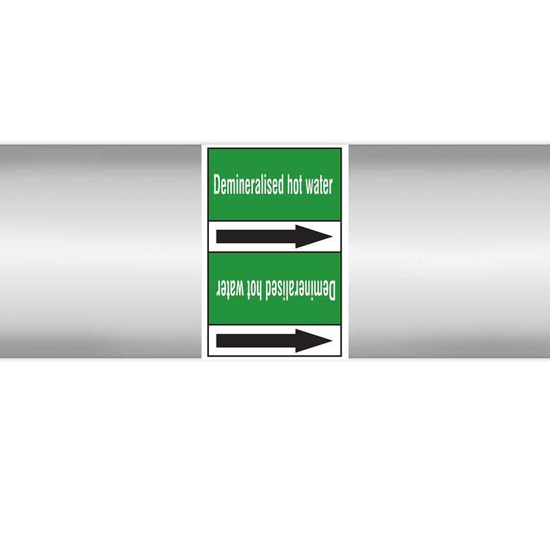 N023065 - Brady Pipe Marker On Roll Demineralised Hot Water 100mm x 33 m