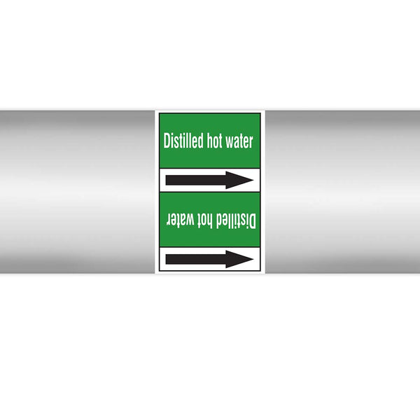 N023066 - Brady Pipe Marker On Roll Distilled Hot Water 100mm x 33 m