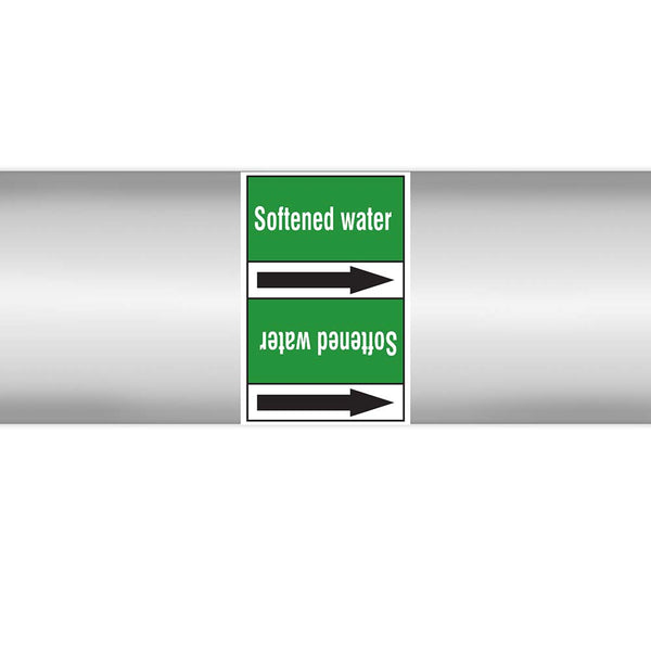 N023101 - Brady Pipe Marker On Roll Softened Water 100mm x 33 m