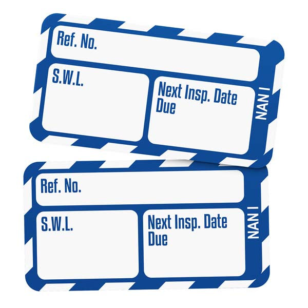 Brady Scafftag Nanotag Inserts SWL Next Inspection Due Date White on Blue 18mm x 34mm