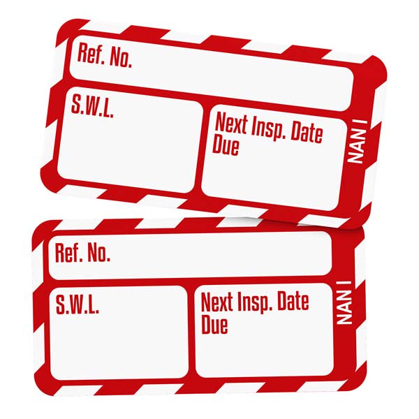 Brady Scafftag Nanotag Inserts SWL Next Inspection Due Date White on Red 18mm x 34mm