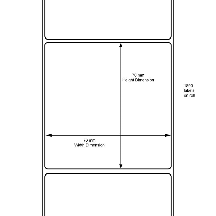 76527 - Zebra Z-Select 2000T Thermal Transfer Paper Labels 76mm x 76mm - Labelzone