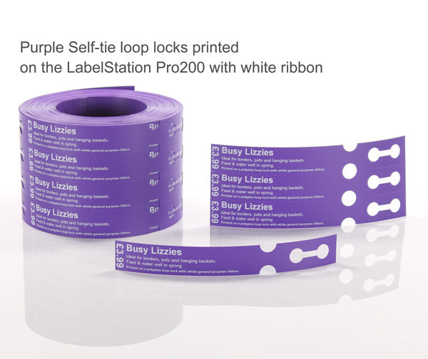 191mm x 25mm Self-Tie Loop-Lock coloured Plant Tag PURPLE - Labelzone