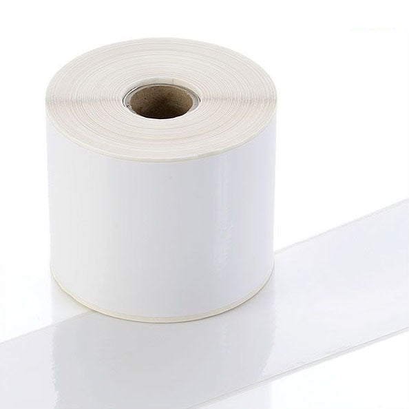 Q-V075WT - White Continuous Vinyl Rolls - Permanent Adhesive - 75mm wide - Labelzone