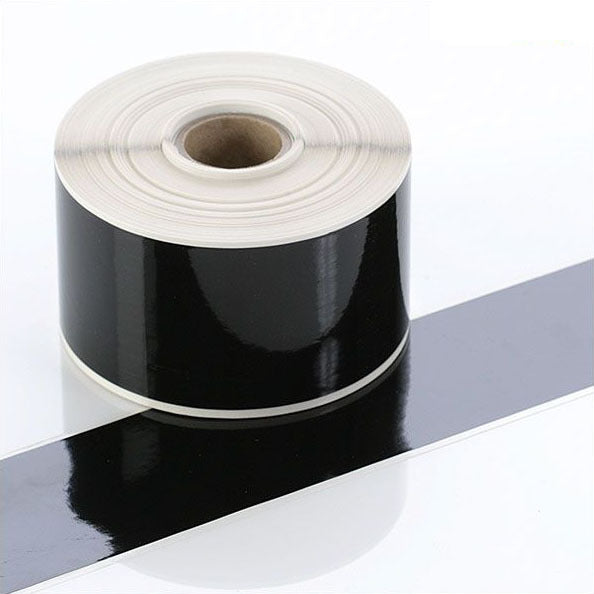 Q-V075BK - Black Continuous Vinyl Rolls - Permanent Adhesive - 75mm wide - Labelzone