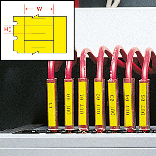 Brady BMP61 Durasleeve Vinyl Wire Marking Inserts Yellow 30.00mm x 4.10mm - 620467 - Labelzone