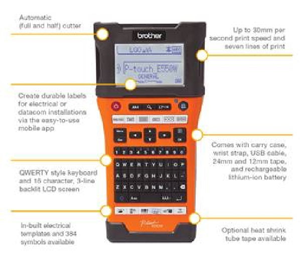 Brother PT-E550 Industrial PC Labelling Machine with WiFi - PTE550WVP