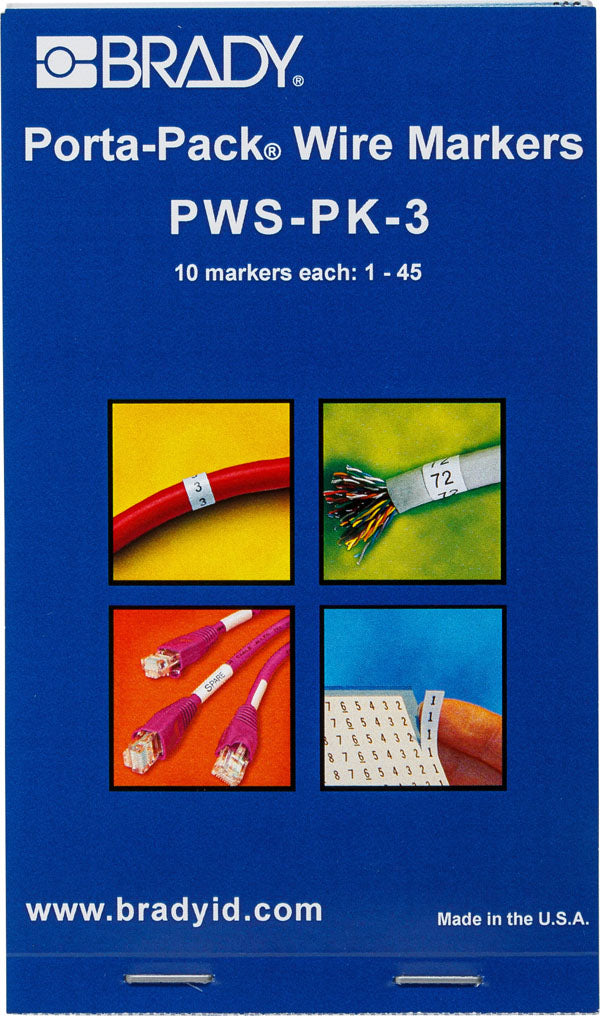 PWS-PK-3 Brady Porta-Pack Vinyl Wire Markers