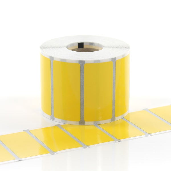 Q-L5025YWV - Gloss Yellow Vinyl - 50mm x 25mm - Labelzone