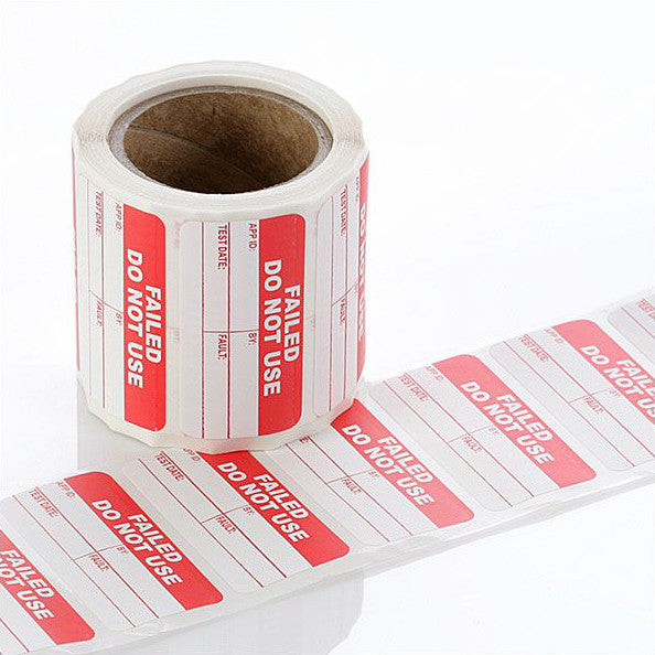 50mm x 25mm (250 roll) FAILED - PAT Test Labels - Labelzone