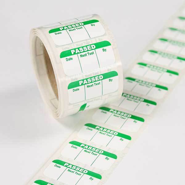 30mm x 14mm (500 per roll) Mini PAT Test PASSED Labels - Labelzone
