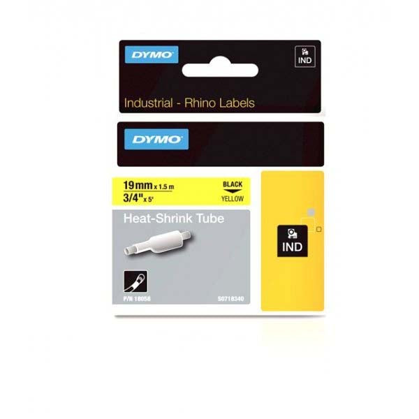 Dymo Rhino S0718340 - 19mm Yellow Heat Shrink Tubing - Labelzone