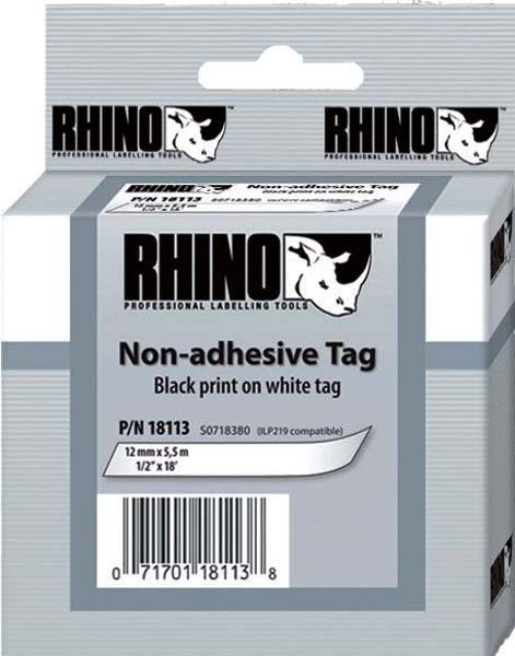 Dymo Rhino S0718410 - 9mm Yellow Non Adhesive Tag - Labelzone