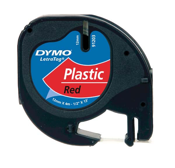Dymo LetraTag S0721630 Tape 12mm Cosmic Red Plastic - Labelzone