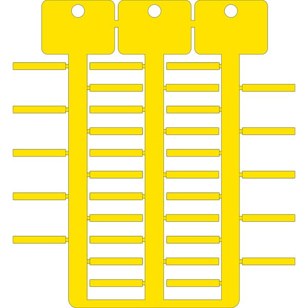3-Tree Yellow ACS Cable Tags for BSP41 Printers 4mm x 30mm - SAG424